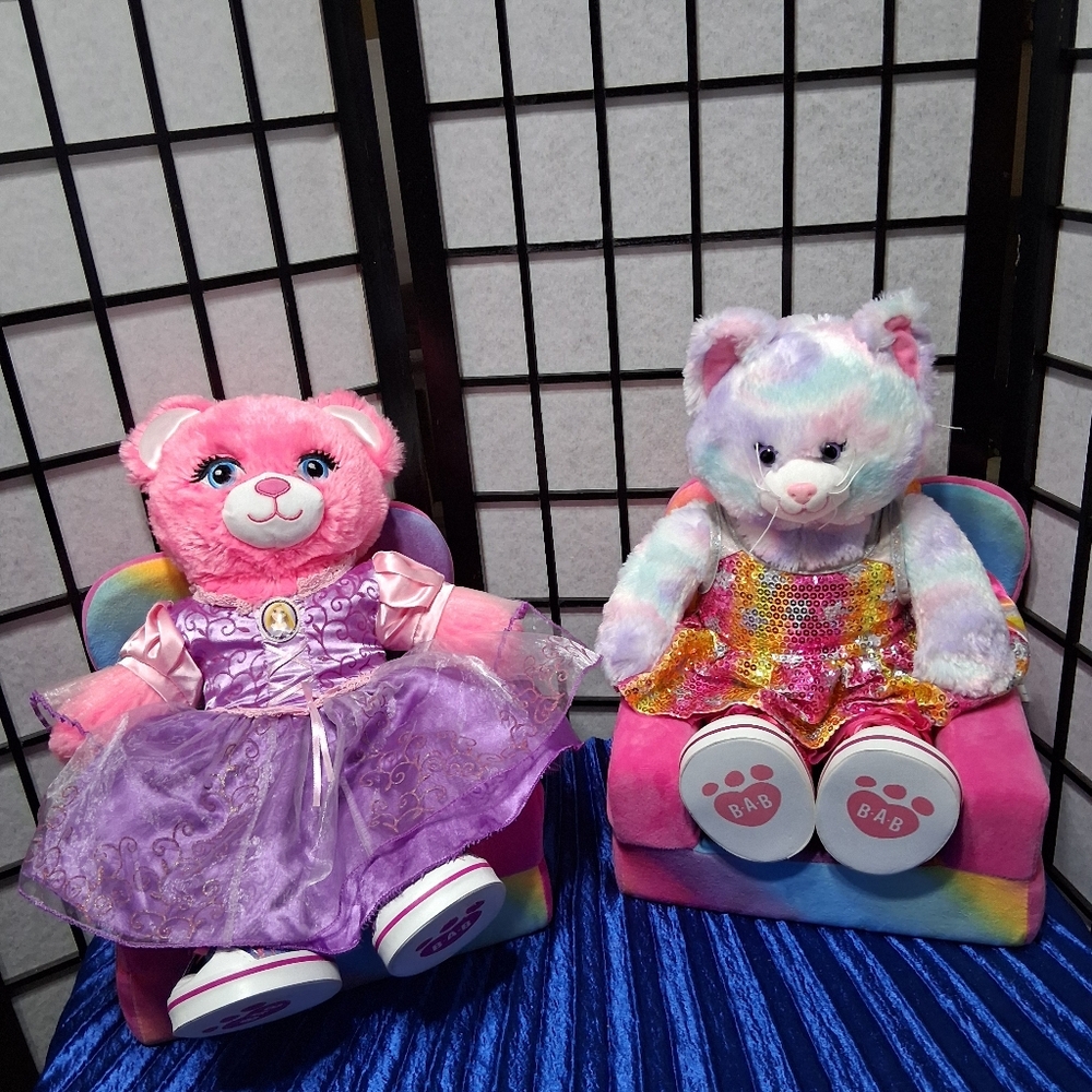 Build-A-Bear Pink and Multicolor Stuffed Animals